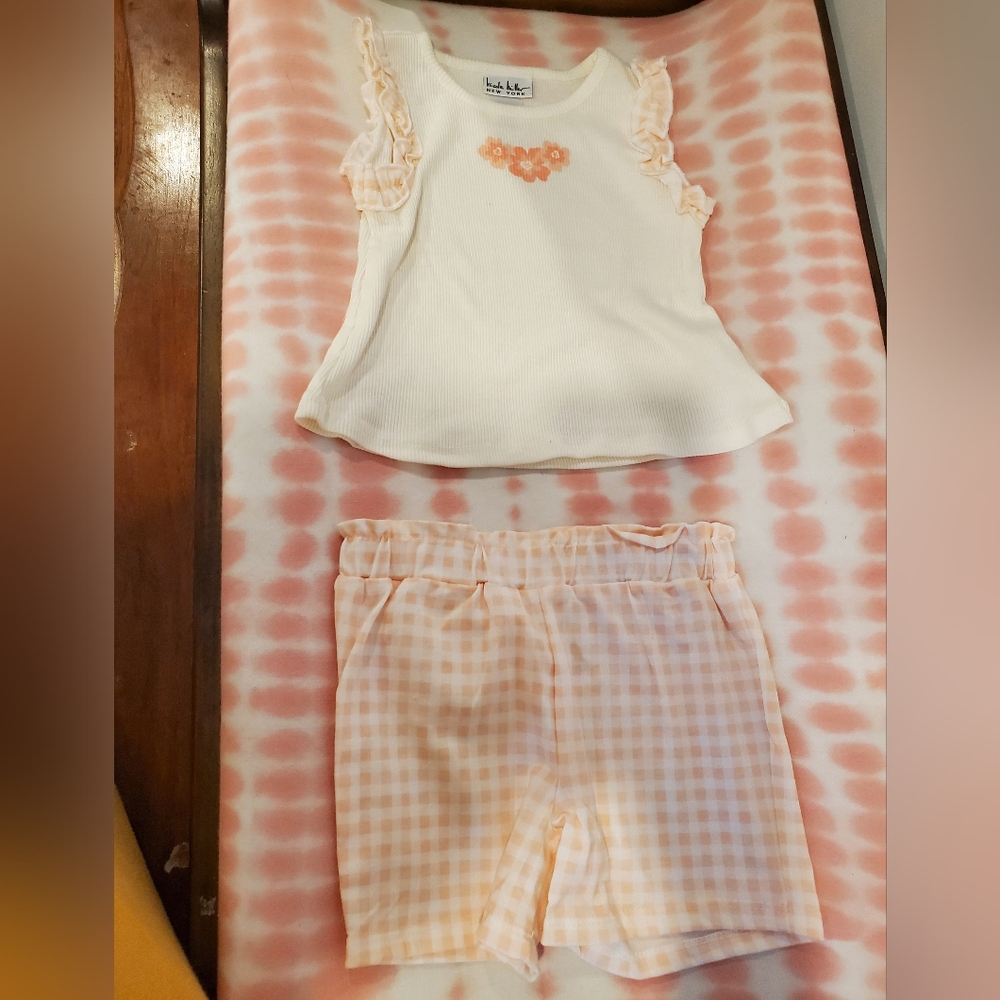 NWOT Nicole Miller 2t White and Peach Kids Set
